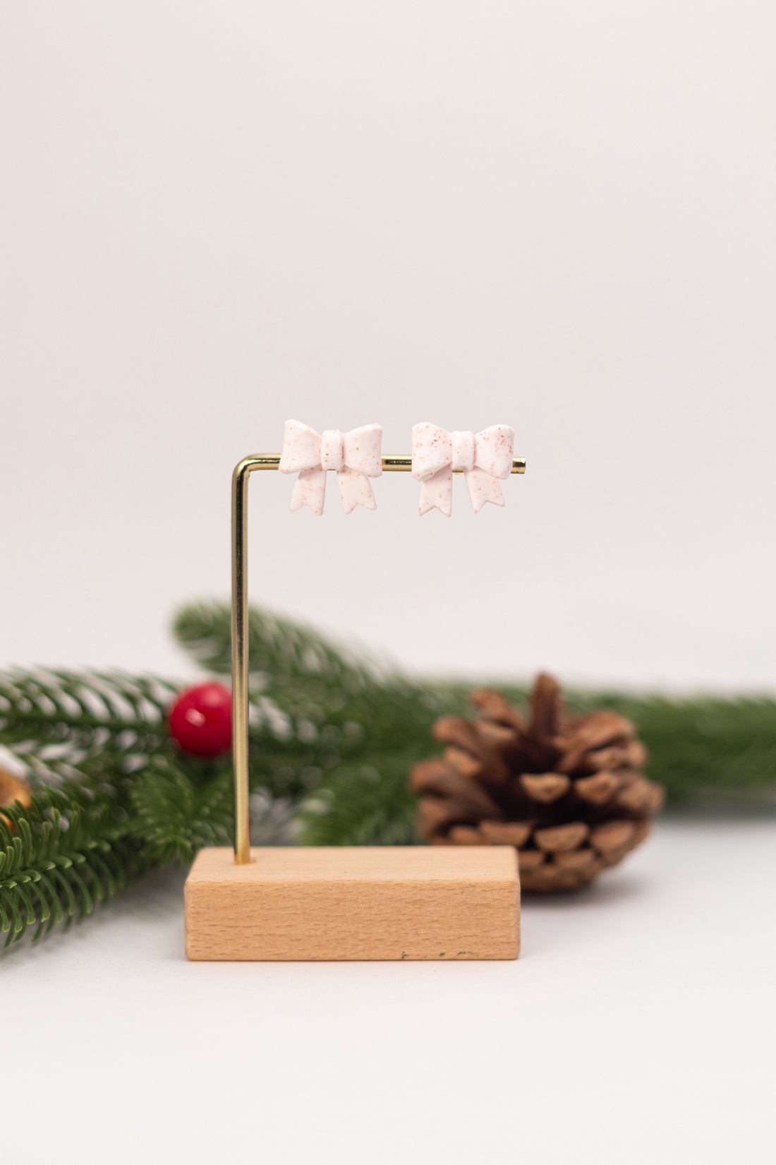 Cercei tip tinta fundita - Christmas Bow V - bijuterii - cercei - cercei cu figurine - Artynos.ro