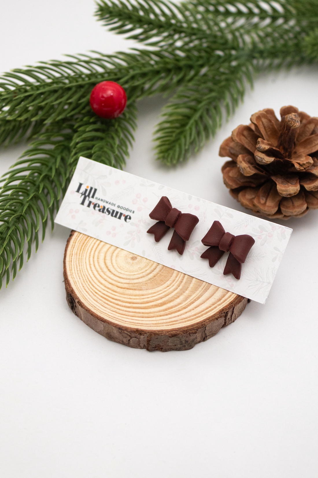 Cercei tip tinta fundita - Christmas Bow V - bijuterii - cercei - cercei cu figurine - Artynos.ro