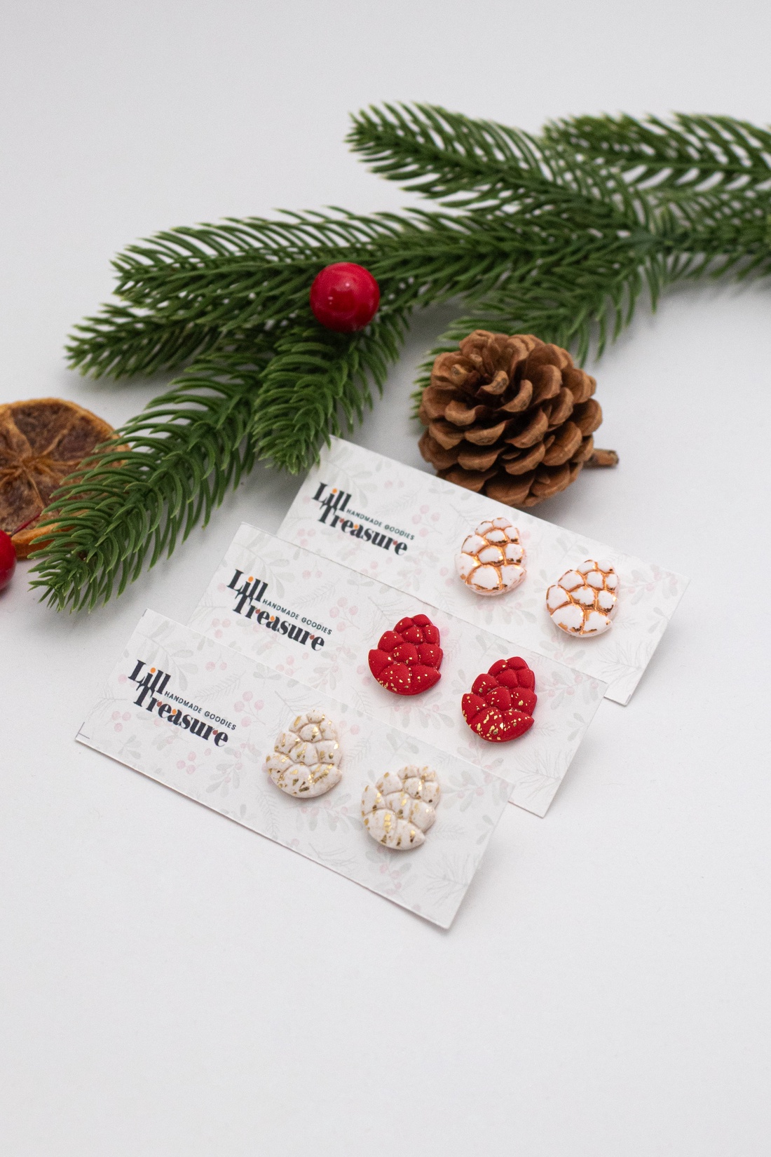 Cercei con de pin de Craciun - Pinecone - bijuterii - cercei - cercei cu figurine - Artynos.ro