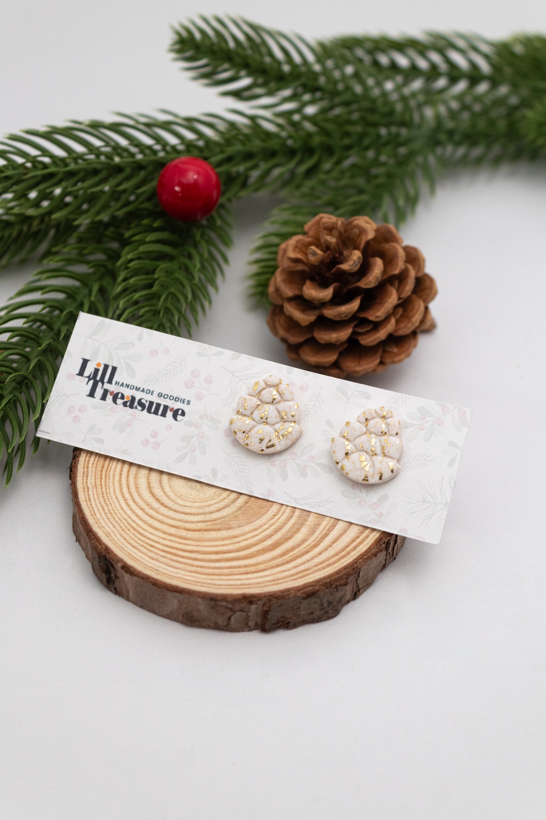 Cercei con de pin de Craciun - Pinecone - bijuterii - cercei - cercei cu figurine - Artynos.ro