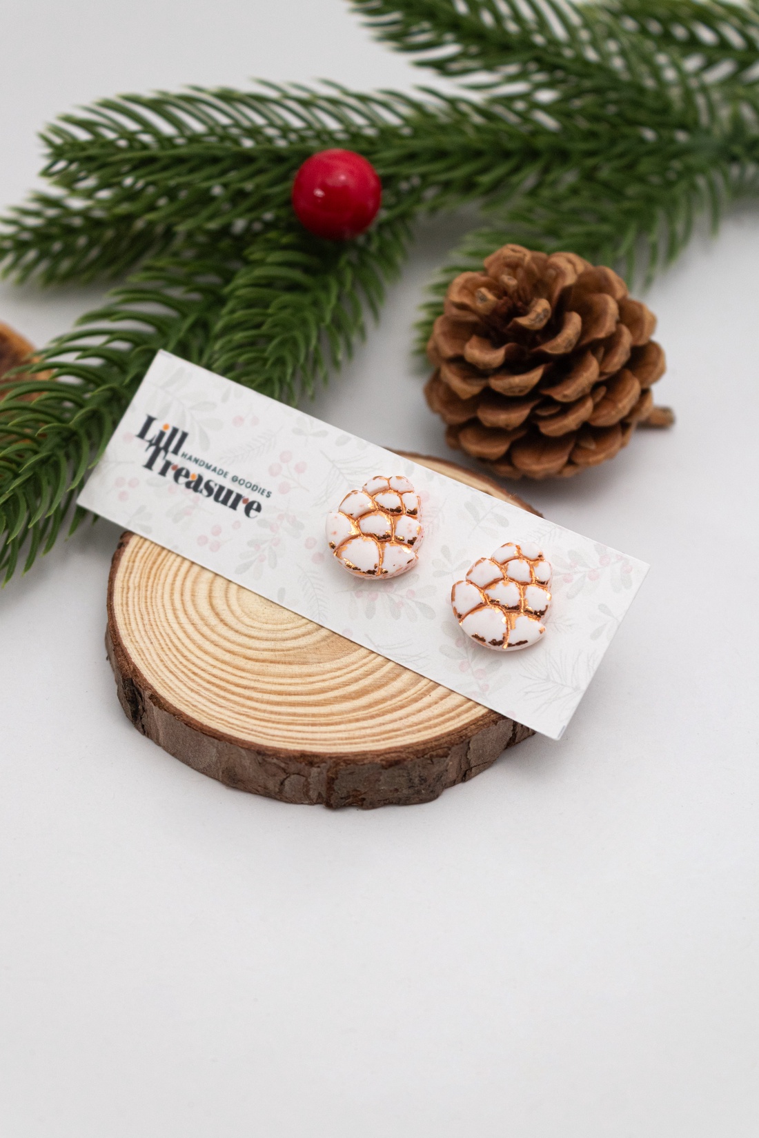 Cercei con de pin de Craciun - Pinecone - bijuterii - cercei - cercei cu figurine - Artynos.ro