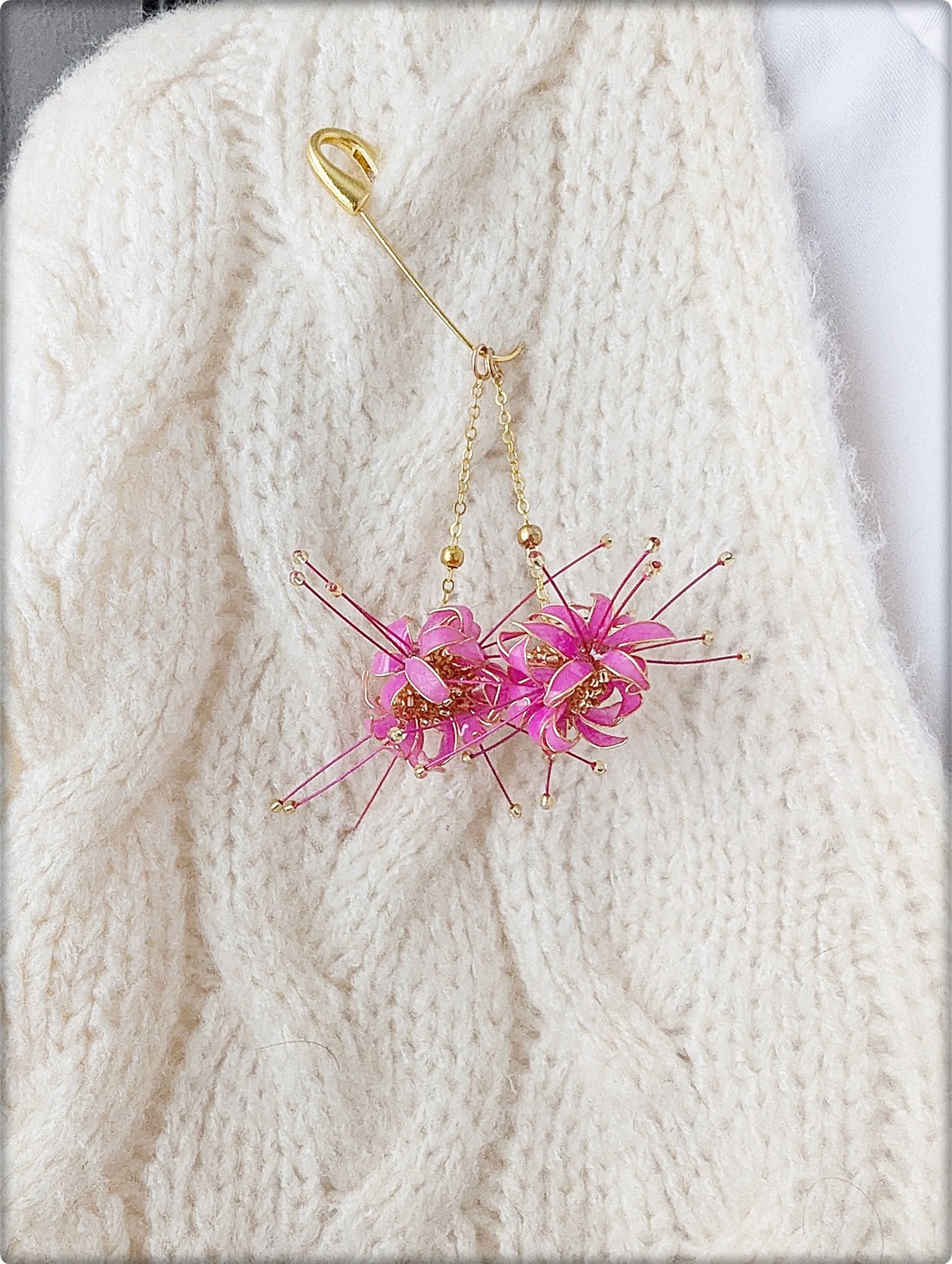 Cercei Handmade Farfalle Sugar Bloom Cercei 3 in1 cu Fundiță, Inimă și Flori, Bijuterii Unicat LIL.LU.BIJOUX - bijuterii - cercei - cercei din rășină - Artynos.ro