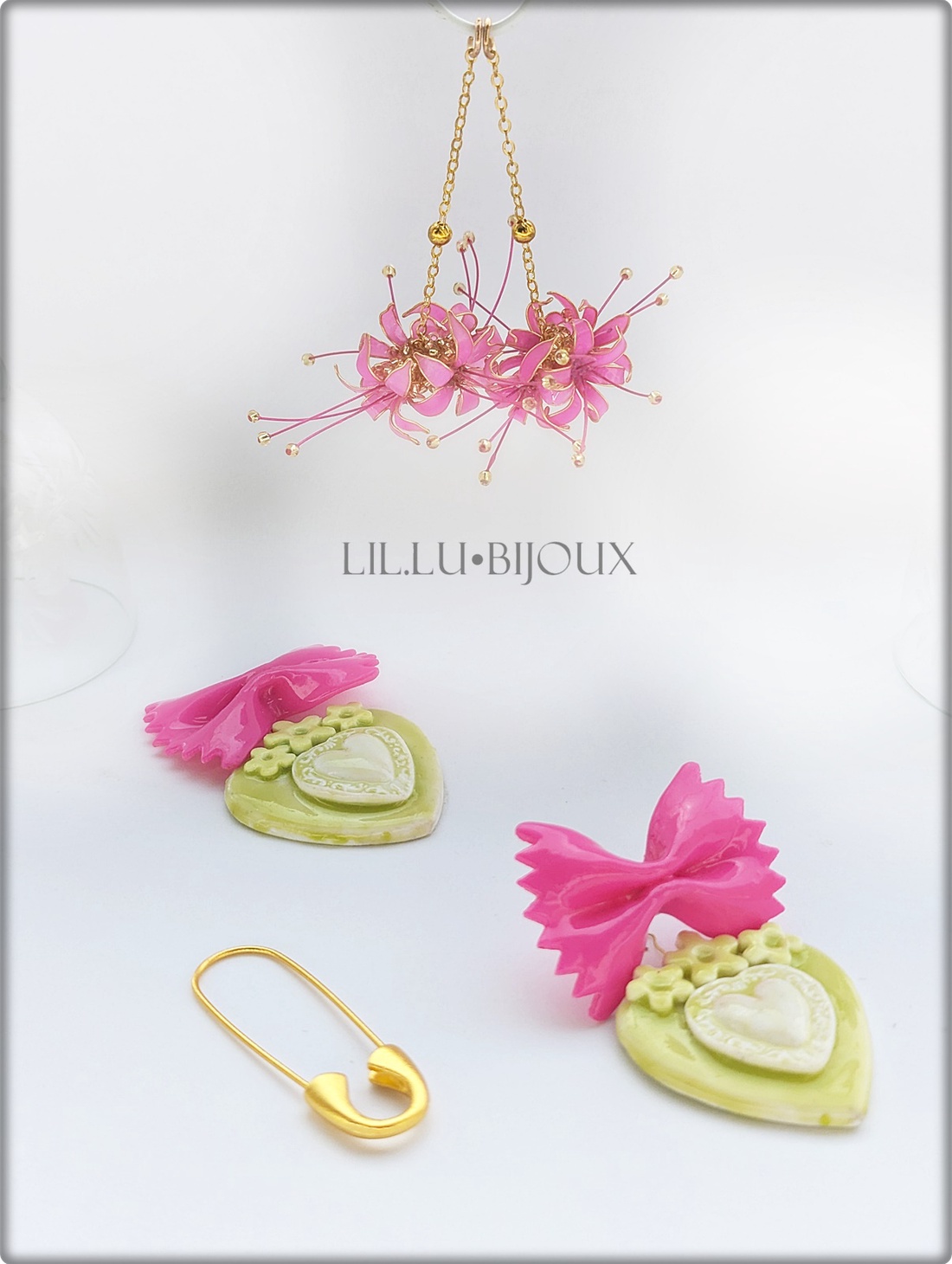 Cercei Handmade Farfalle Sugar Bloom Cercei 3 in 1  - bijuterii - cercei - cercei cu figurine - Artynos.ro