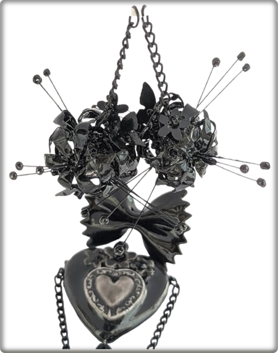 Cercei 3 in1, Farfalle Noir Pop Bijuterii Unicat LIL.LU.BIJOUX - bijuterii - cercei - cercei cu figurine - Artynos.ro