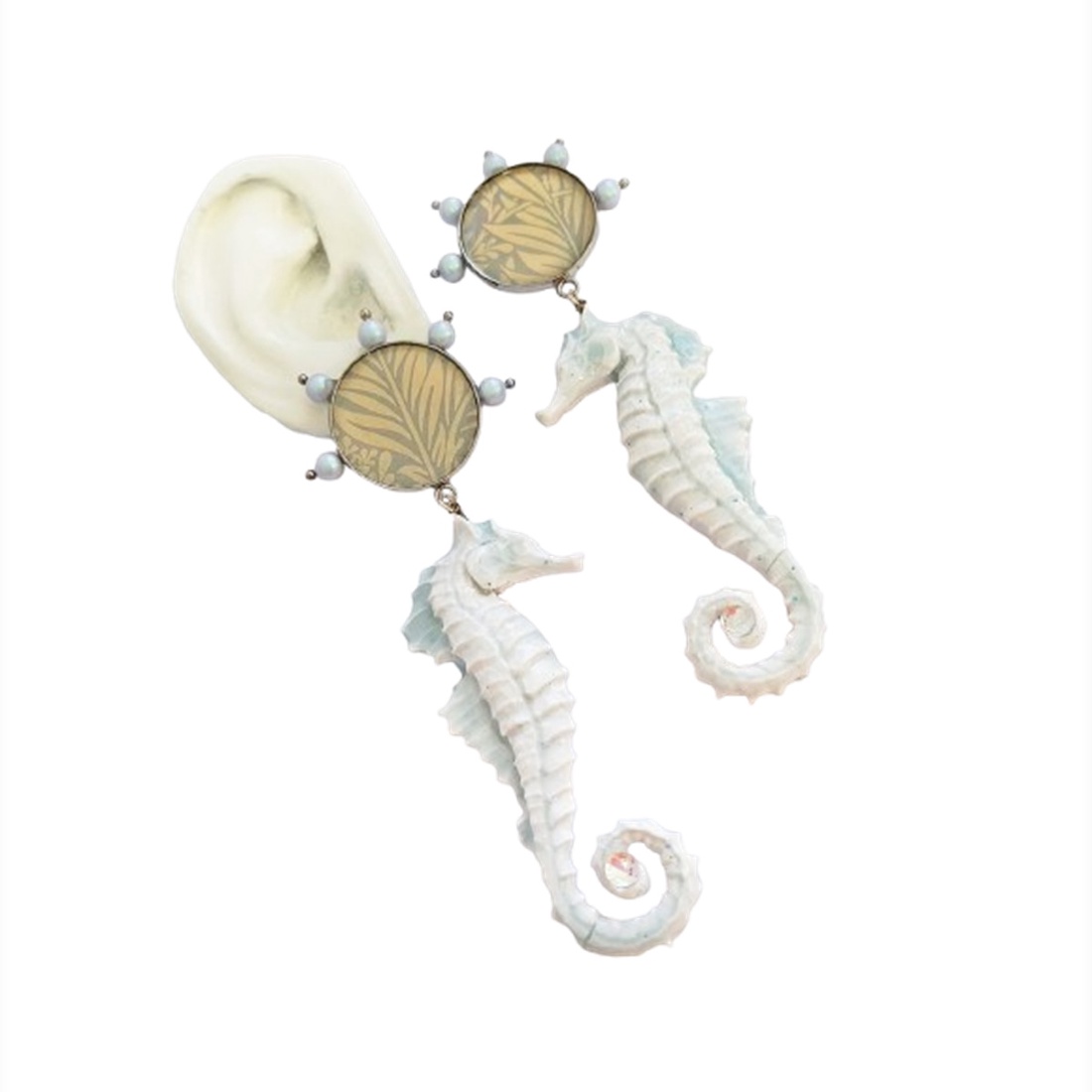 Cercei Căluți de Mare Baby Blue Inspirati de Adâncurile Oceanului - bijuterii - cercei - cercei cu figurine - Artynos.ro