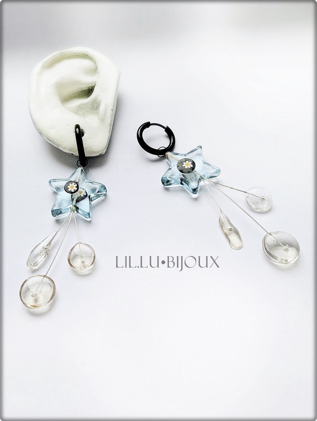 Cercei stelute tip Murano - bijuterii - cercei - cercei cu figurine - Artynos.ro