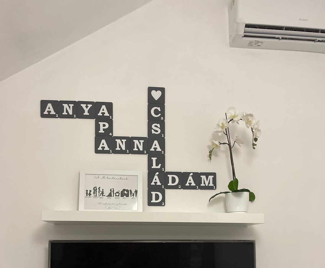 Decor pentru nume de familie în stil scrabble, decorare perete, scrisoare - casă & stil de viață - accesorii pentru decorat casa - decorațiuni de pereți, decorațiuni suspendate - litere decorative  - Artynos.ro