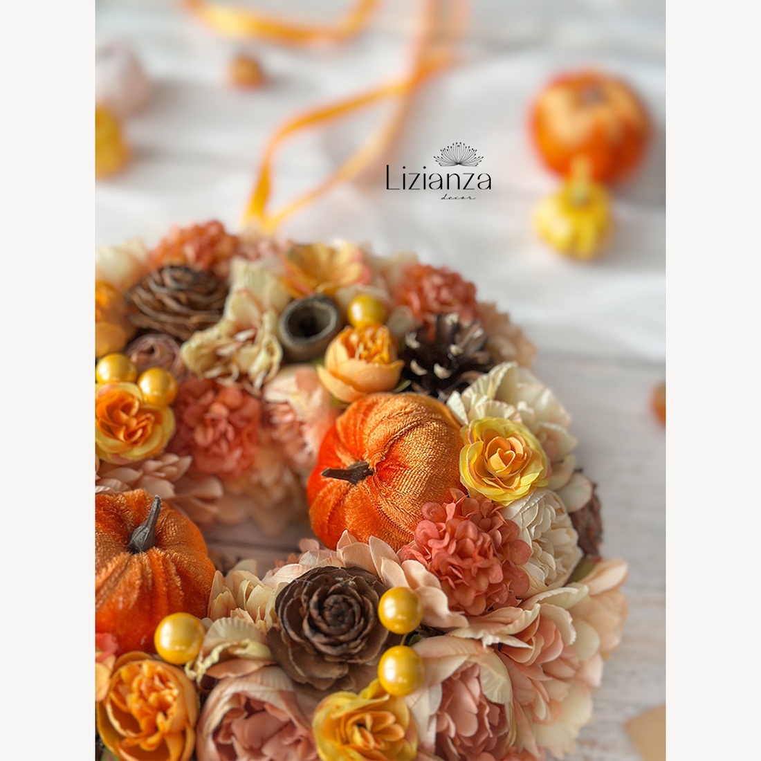Coroniță de toamnă   Joy - casă & stil de viață - accesorii pentru decorat casa - decorațiuni de geam și decorațiuni de ușă  - ornamente de ușă  - Artynos.ro