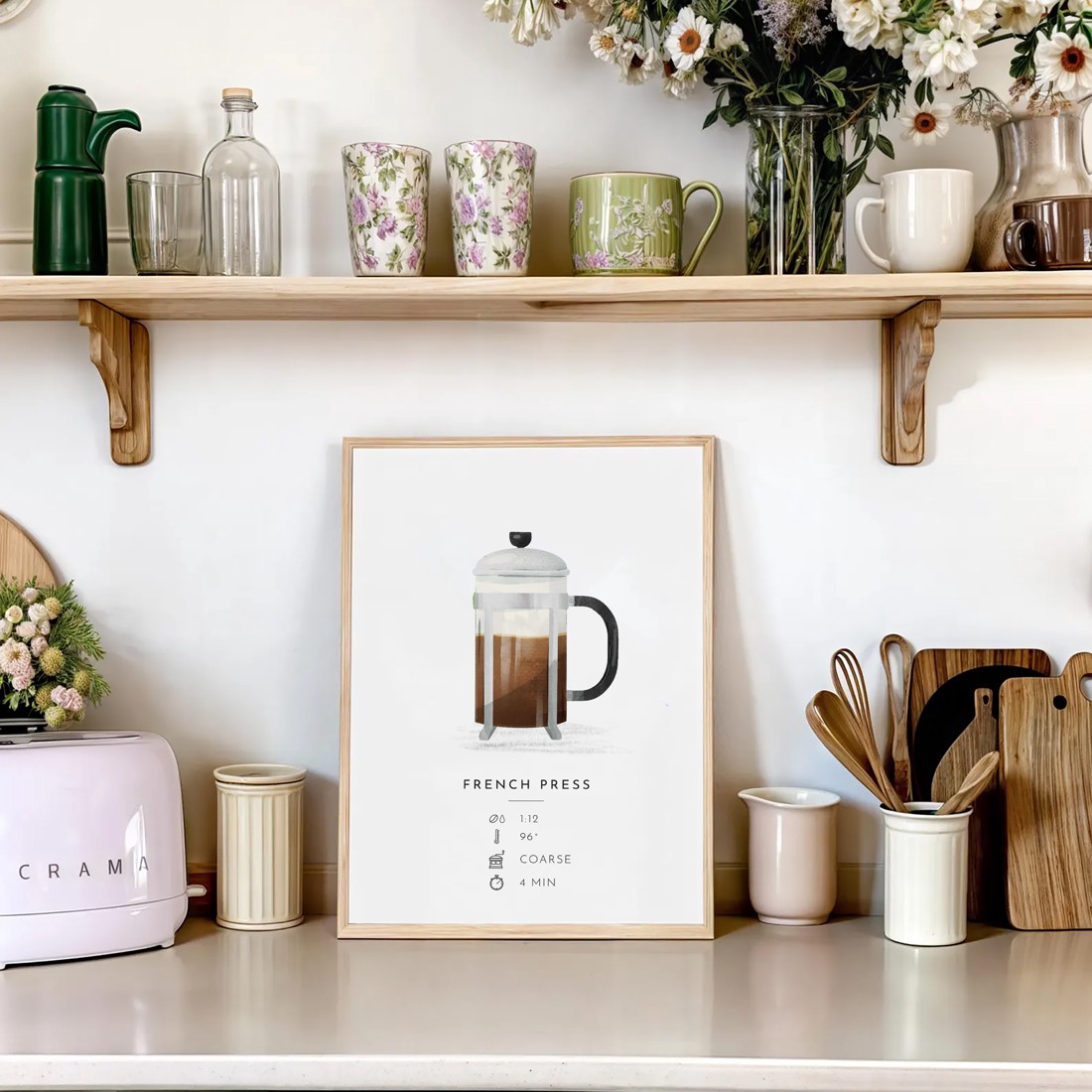 Afiș presă franceză, decor de perete bucătărie, imagine mașină de cafea - casă & stil de viață - accesorii pentru decorat casa - picturi murale - postere - Artynos.ro