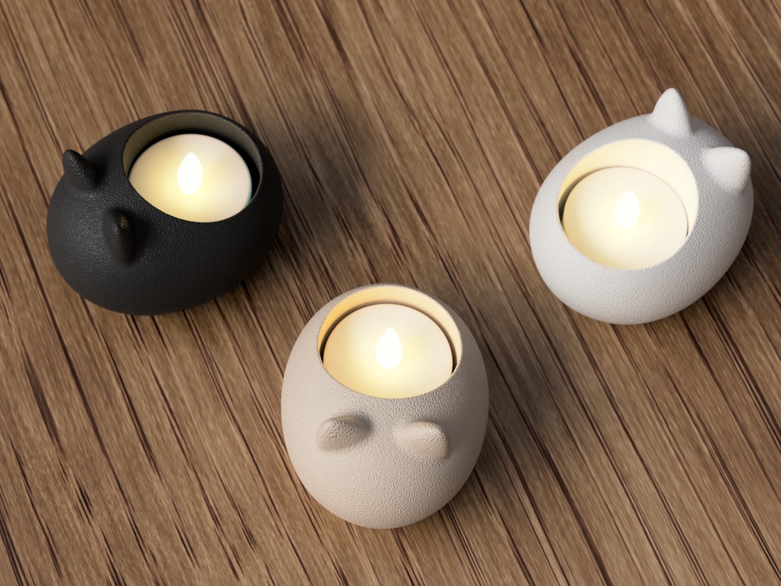 Suport pentru lumânări tip pastilă cu LED în formă de pisică 3D - casă & stil de viață - lumânări, parfumuri, arome - suport lumânări - Artynos.ro