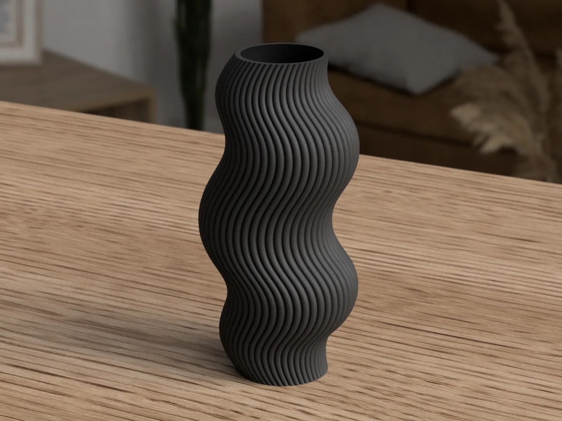Vază ondulată modernă 3D - casă & stil de viață - accesorii pentru decorat casa - suport de flori - vaze - Artynos.ro