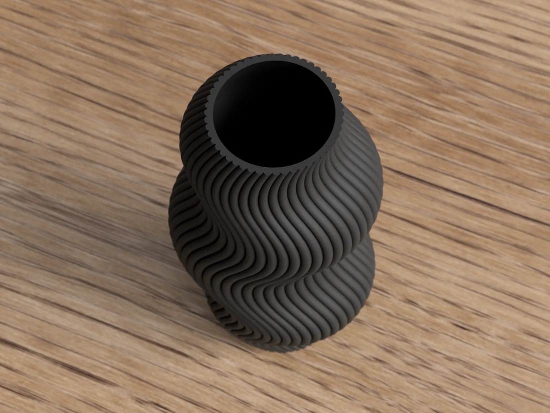 Vază ondulată modernă 3D - casă & stil de viață - accesorii pentru decorat casa - suport de flori - vaze - Artynos.ro