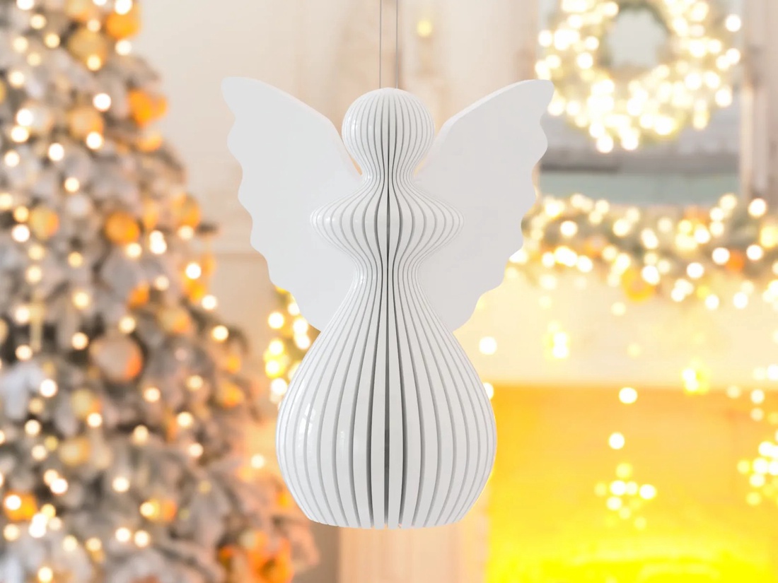 Statuie de înger 3D, suspendată - accesorii de crăciun - decorațiuni de crăciun de casă - decorațiuni pentru pomul de crăciun - Artynos.ro
