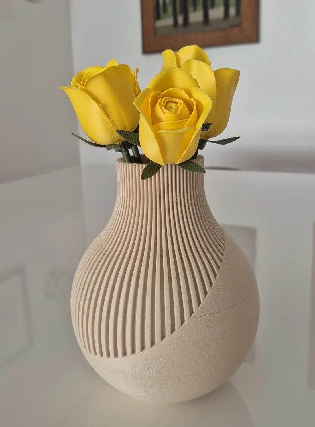 Vază japoneză 3D pentru ea cu linii oblice Neki - casă & stil de viață - accesorii pentru decorat casa - suport de flori - vaze - Artynos.ro