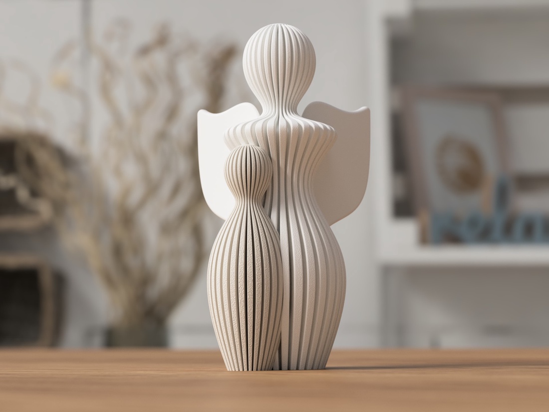 Statuie 3D de înger cu copil - 3D angyal szobor gyerekkel - casă & stil de viață - accesorii pentru decorat casa - decorațiuni de masă și decorațiuni pentru rafturi  - decorațiuni de masă - Artynos.ro