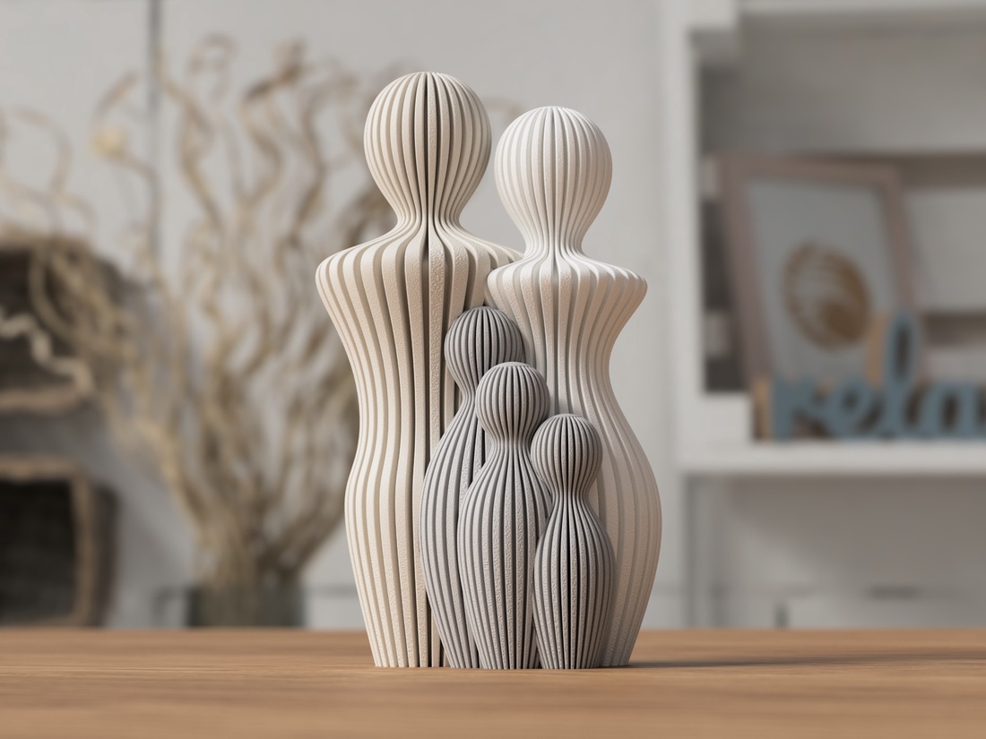 Statuie 3D a unei familii cu un copil - 3D család szobor egy gyerekkel - casă & stil de viață - accesorii pentru decorat casa - decorațiuni de masă și decorațiuni pentru rafturi  - decorațiuni de masă - Artynos.ro