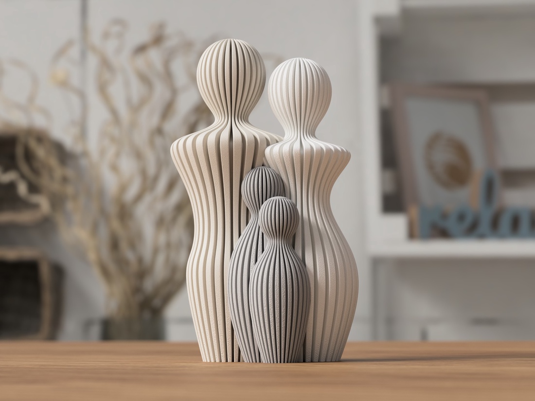 Statuie 3D a unei familii cu un copil - 3D család szobor egy gyerekkel - casă & stil de viață - accesorii pentru decorat casa - decorațiuni de masă și decorațiuni pentru rafturi  - decorațiuni de masă - Artynos.ro