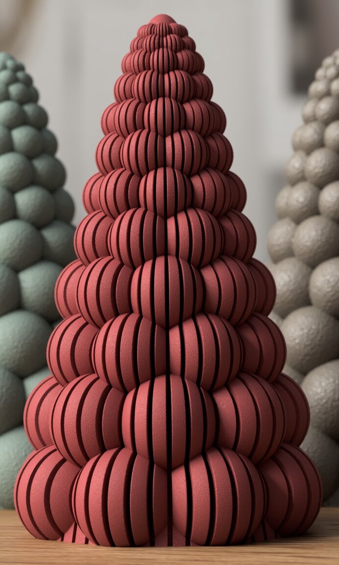 Decorațiune 3D pentru bradul de Crăciun, cu nervuri - crăciun - decorațiuni de crăciun de casă - pom de crăciun  - Artynos.ro