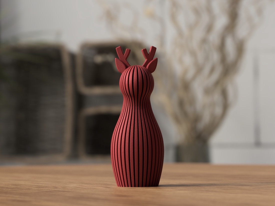 Ren 3D cu coarne scurte. - 3D rénszarvas rövid agancsos - crăciun - decorațiuni de crăciun de casă - decor pentru masă de crăciun - Artynos.ro