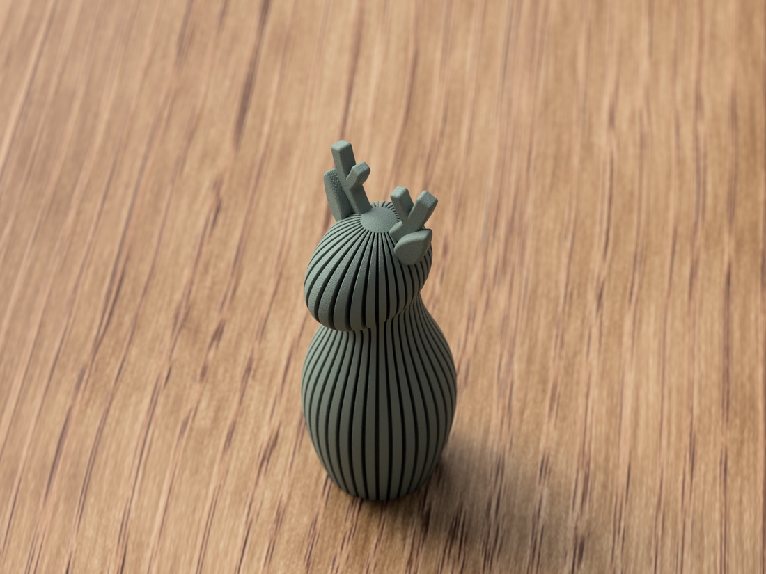 Ren 3D cu coarne scurte. - 3D rénszarvas rövid agancsos - crăciun - decorațiuni de crăciun de casă - decor pentru masă de crăciun - Artynos.ro