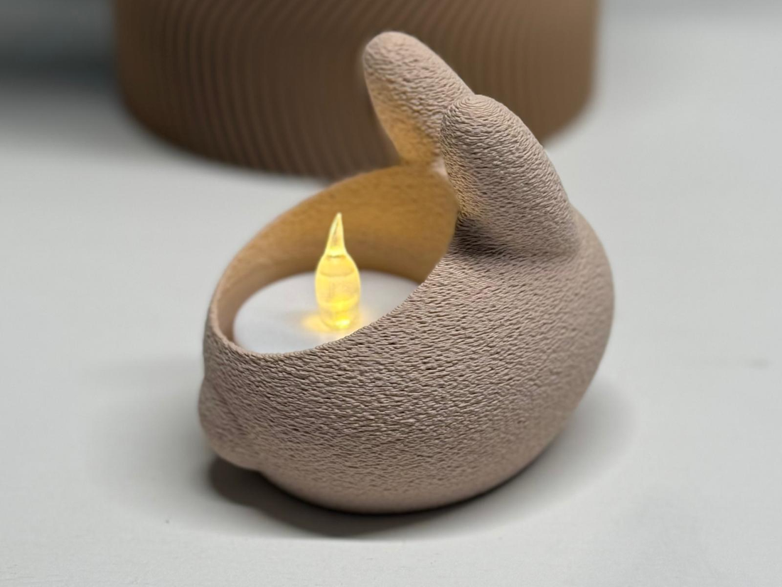 Suport pentru lumânări tip pastilă cu LED-uri 3D, iepuraș - casă & stil de viață - lumânări, parfumuri, arome - suport de lumânări - Artynos.ro