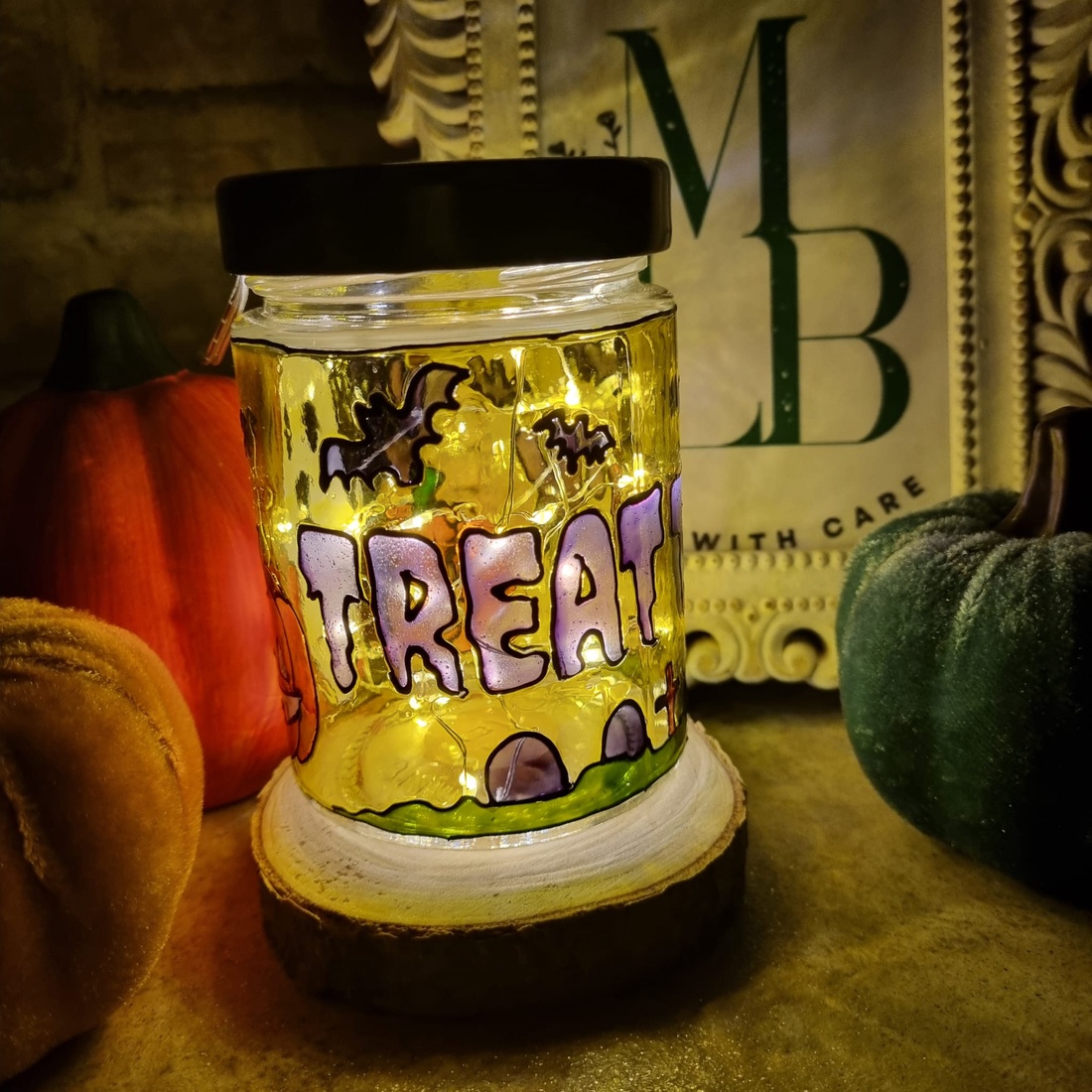 Borcan Vitraliu  Trick or Treat - casă & stil de viață - lumânări, parfumuri, arome - lumânare - lumânări artizanale - Artynos.ro