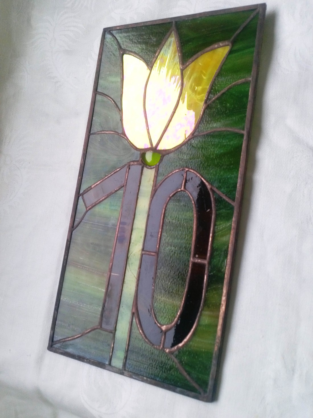 Placă cu numărul casei tulipwood tiffany -  - Artynos.ro