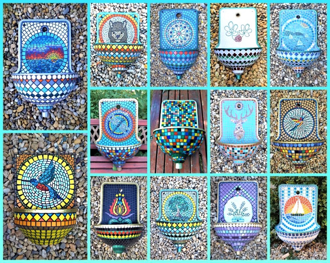 REKREDENC - Design mozaic, fântână de perete veche renovată, fântână -  - Artynos.ro