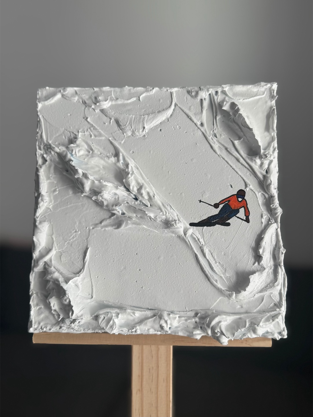 SKI/ Tablou handmade 3D structurat - casă & stil de viață - decorațiuni de casă - picturi murale - tablouri/picturi pe pânză - Artynos.ro