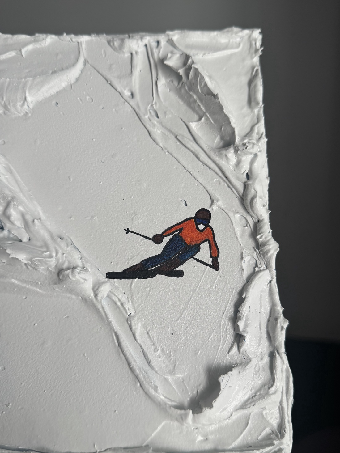 SKI/ Tablou handmade 3D structurat - casă & stil de viață - decorațiuni de casă - picturi murale - tablouri/picturi pe pânză - Artynos.ro