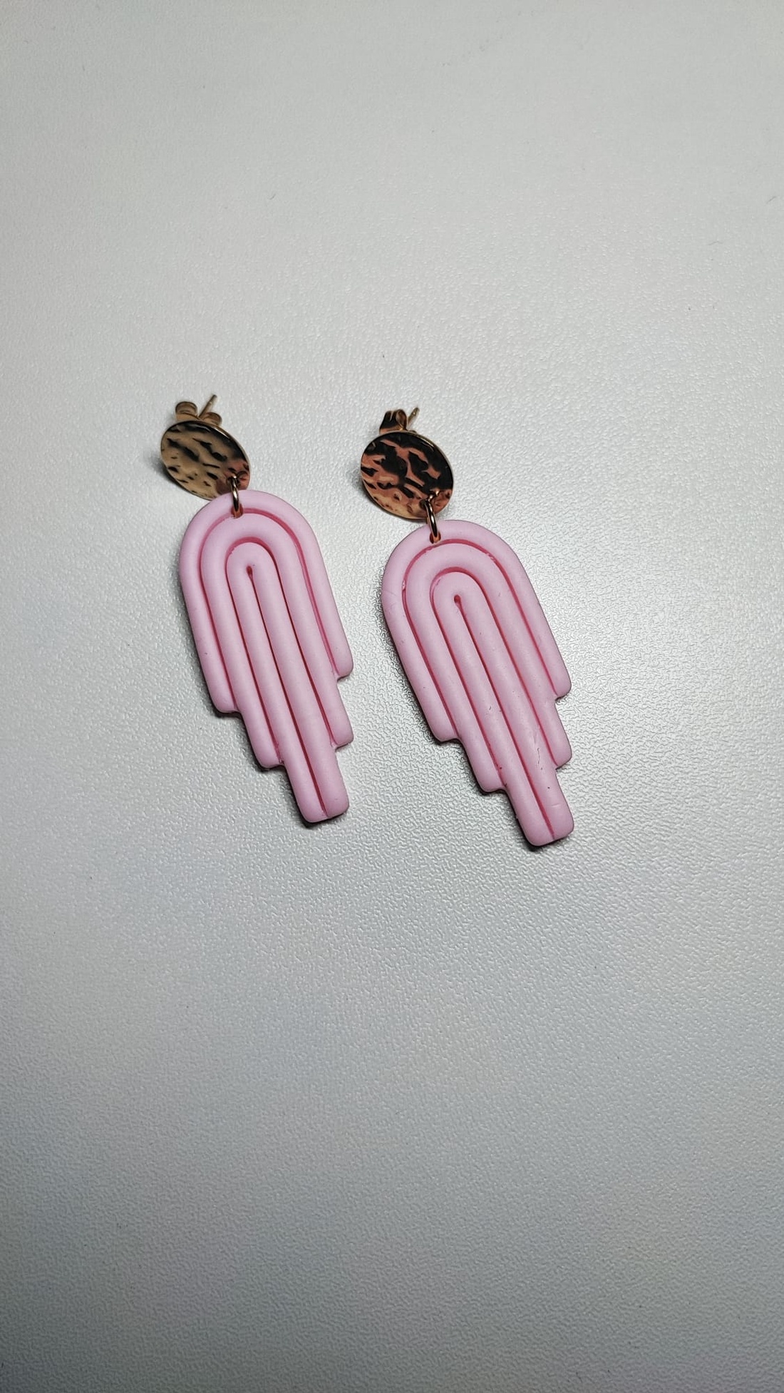 Cercei handmade Pink Arch - bijuterii - cercei - cercei lungi - Artynos.ro