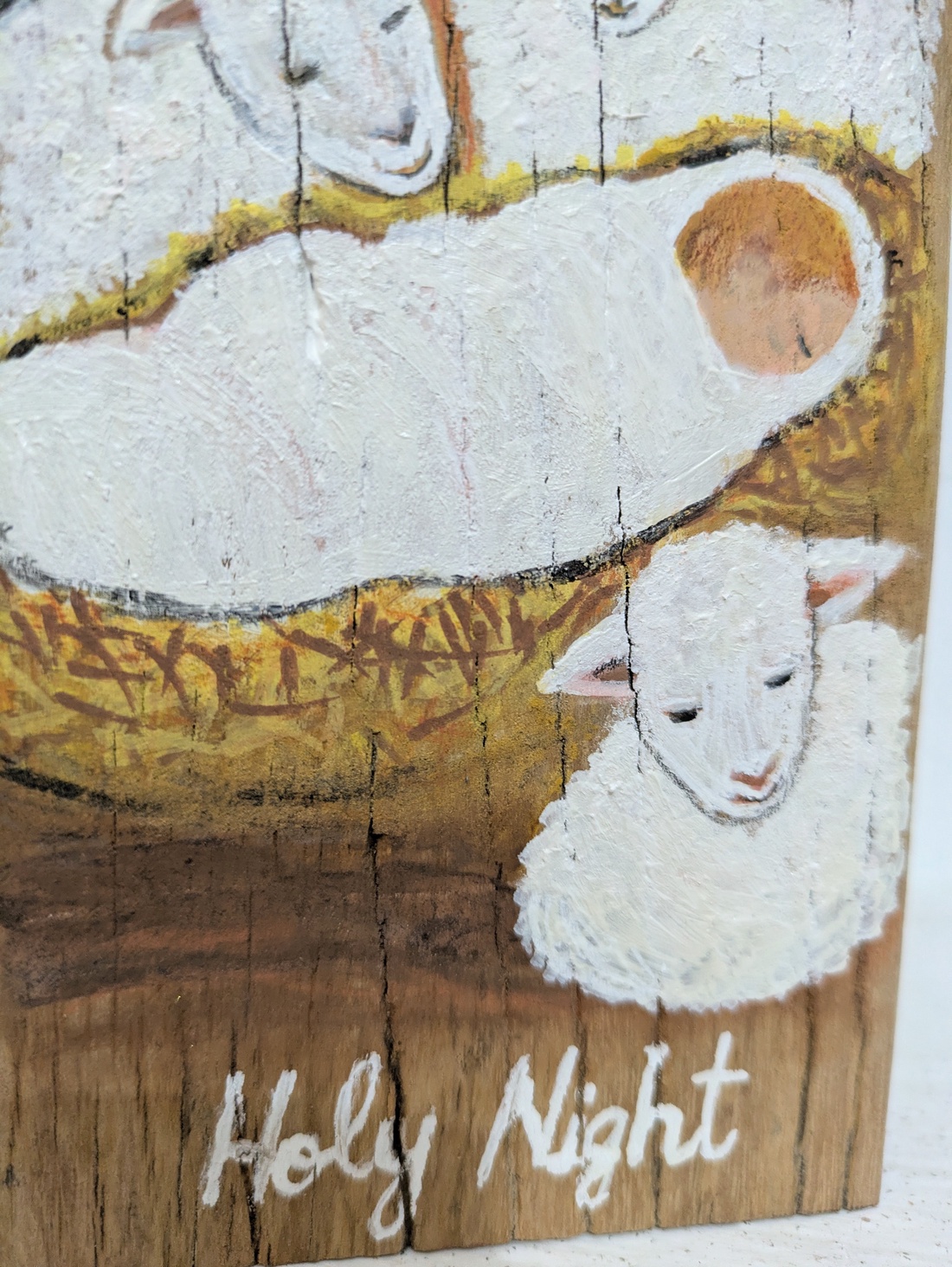 Holy Night. Pictura pe lemn - crăciun - cadouri de moș crăciun - cadouri de moș crăciun - Artynos.ro