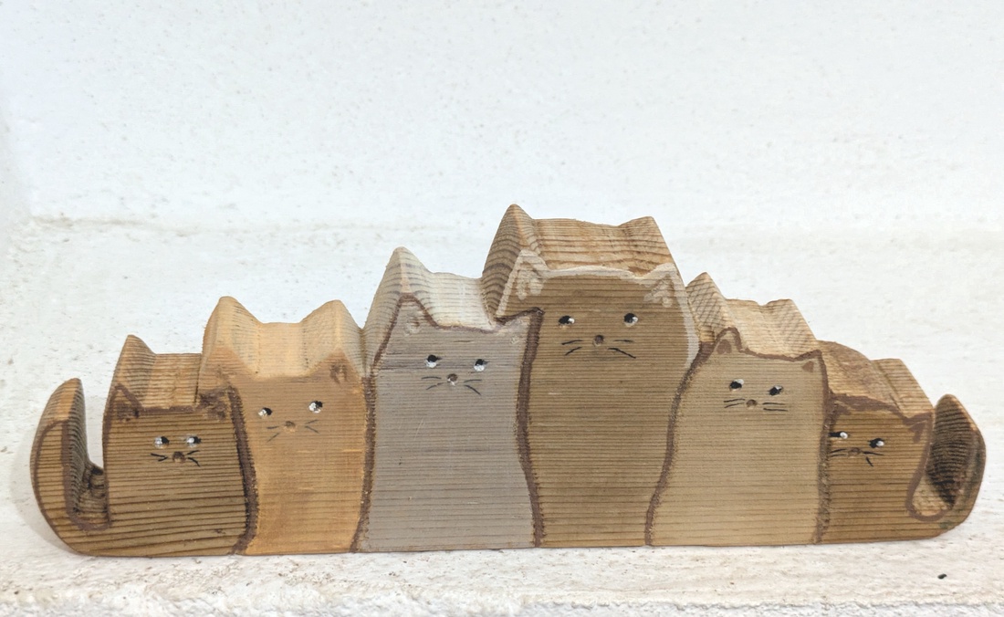 Pisicute. Decoratiune din lemn - casă & stil de viață - echipament pentru camera copiilor - decorațiuni pentru camera copilului - Artynos.ro