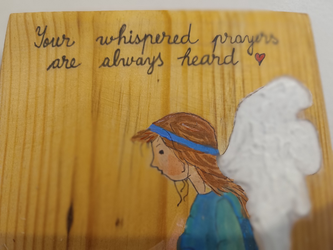 Ingeras. Pictura pe lemn. - arte vizuale și accesorii  - picturi - pictură acrilică - Artynos.ro