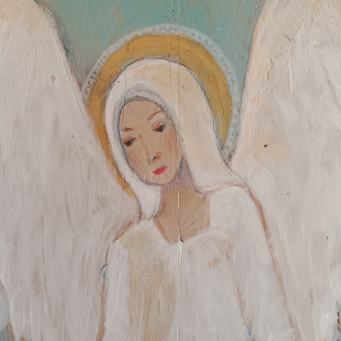 Inger păzitor. Pictura pe lemn. - casă & stil de viață - decorațiuni de casă - decor spiritual - coliere mala - Artynos.ro