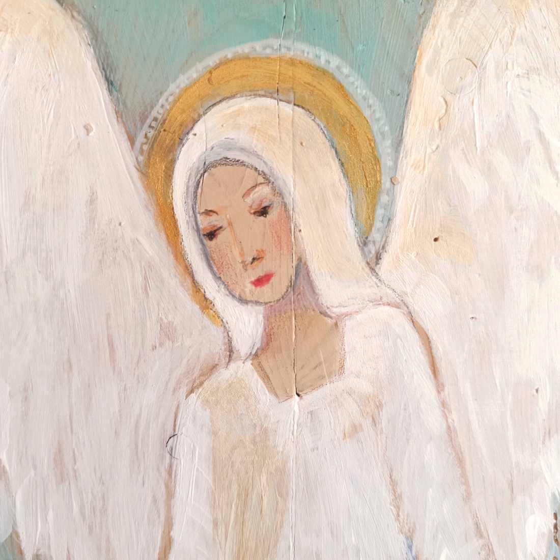 Inger păzitor. Pictura pe lemn. - casă & stil de viață - decorațiuni de casă - decor spiritual - coliere mala - Artynos.ro
