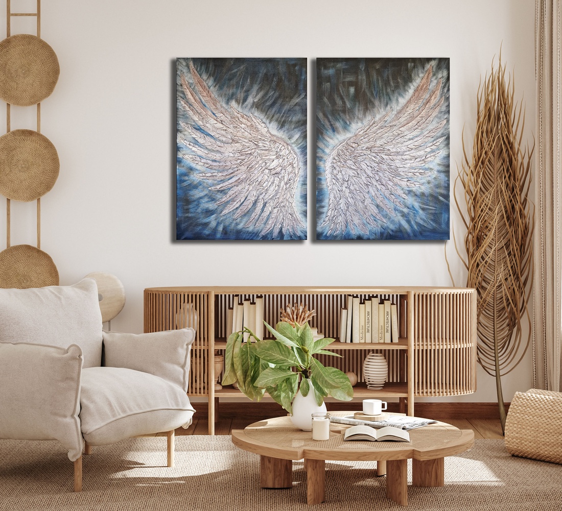 Aripi de inger - arte vizuale și accesorii  - picturi - pictură acrilică - Artynos.ro