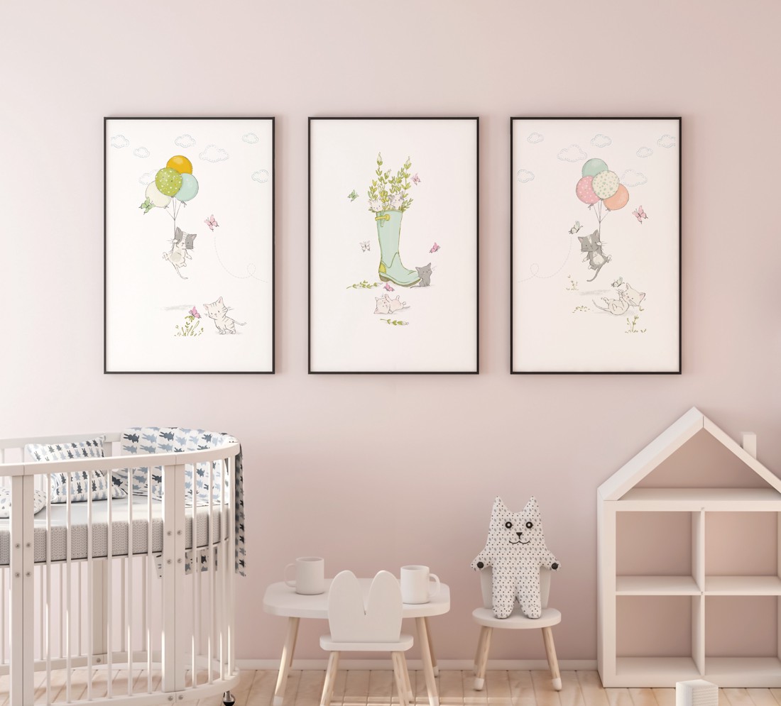Kitten arta de perete, decorarea camerei pentru copii -  - Artynos.ro