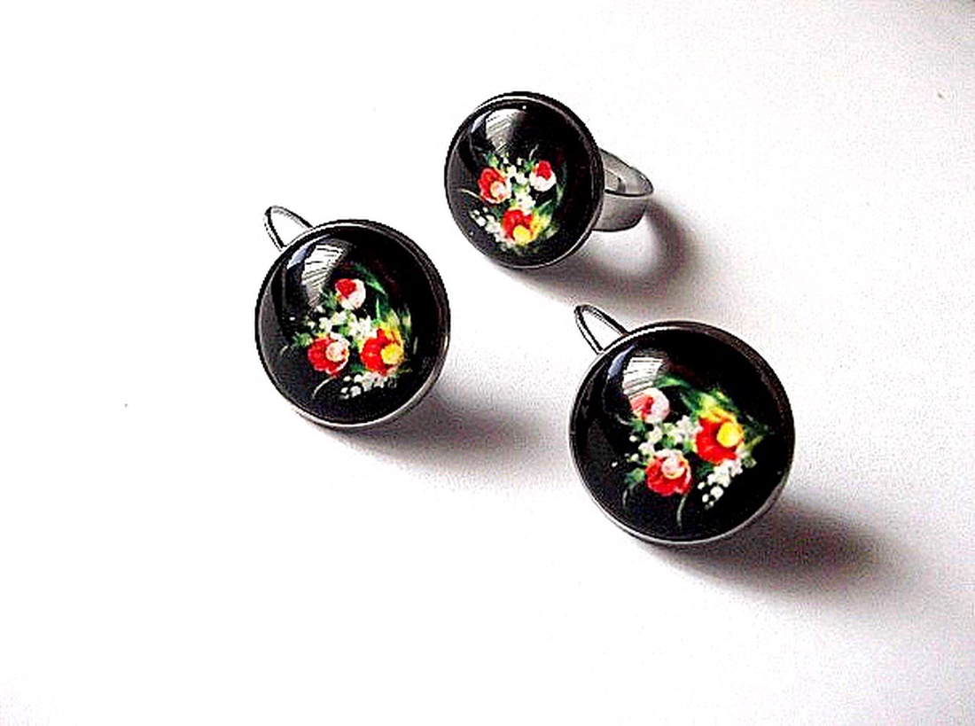 Set cu sticla cu motiv floral 45877 - bijuterii - seturi de bijuterii - Artynos.ro Set cu sticla cu motiv floral 45877 - bijuterii - seturi de bijuterii - Artynos.ro