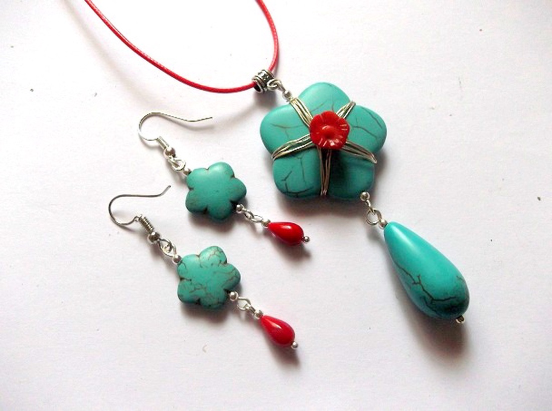 set cu coral si turcoaz 46690 - bijuterii - seturi de bijuterii - Artynos.ro set cu coral si turcoaz 46690 - bijuterii - seturi de bijuterii - Artynos.ro