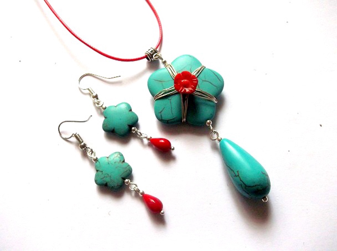 set cu coral si turcoaz 46690 - bijuterii - seturi de bijuterii - Artynos.ro set cu coral si turcoaz 46690 - bijuterii - seturi de bijuterii - Artynos.ro
