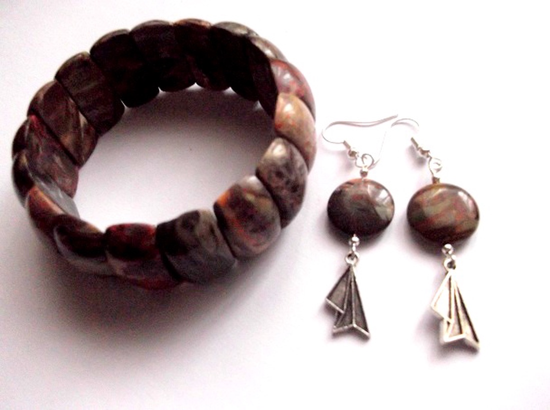 set bijuterii cu jasper. 47796 - bijuterii - seturi de bijuterii - Artynos.ro