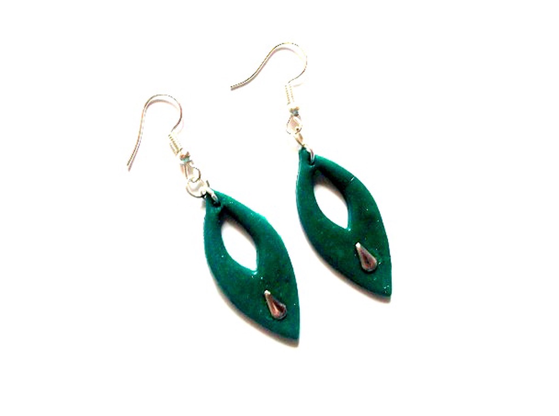cercei fimo verde 48783 - bijuterii - cercei - cercei agățați - Artynos.ro