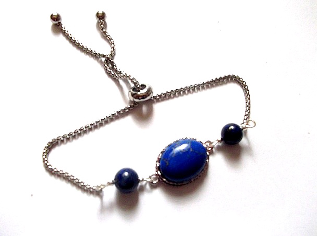 bratara cu lapis lazuli 48857 - bijuterii - brățări - brățară cu mărgele - Artynos.ro