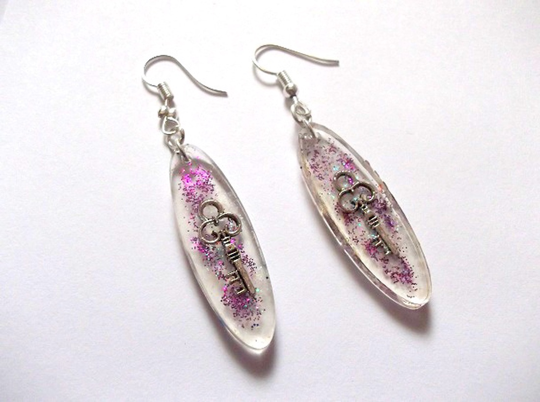 cercei rasina 48952 - bijuterii - cercei - cercei din rășină - Artynos.ro