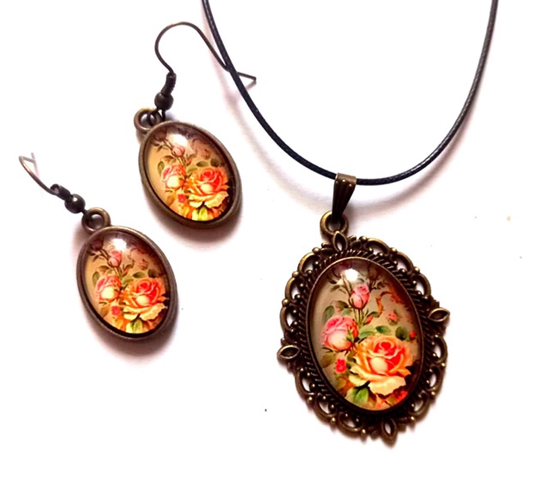 set bijuterii ,cu sticla 50009 - bijuterii - seturi de bijuterii - Artynos.ro