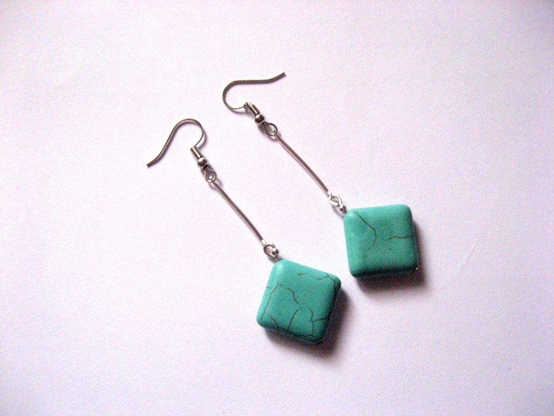 cercei turcoaz 50580 - bijuterii - cercei - cercei din pietre semiprețioase - Artynos.ro