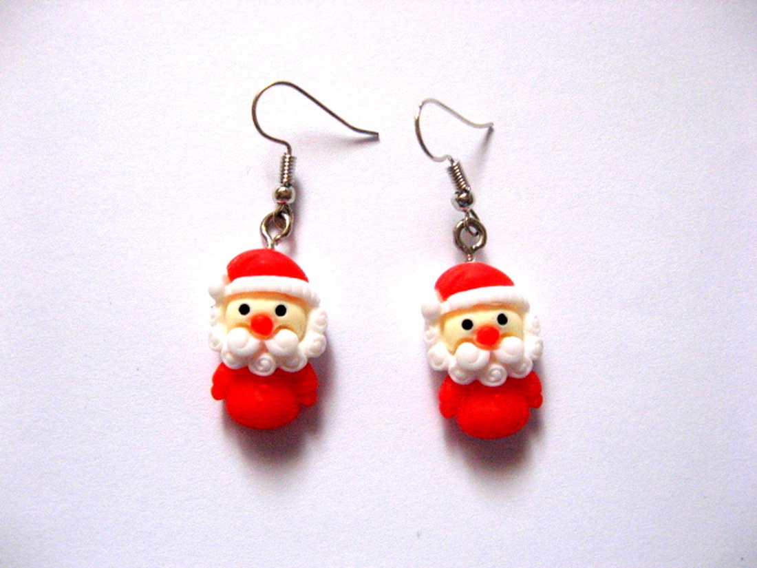 cercei mos craciun 50738 - bijuterii - cercei - cercei din rășină - Artynos.ro