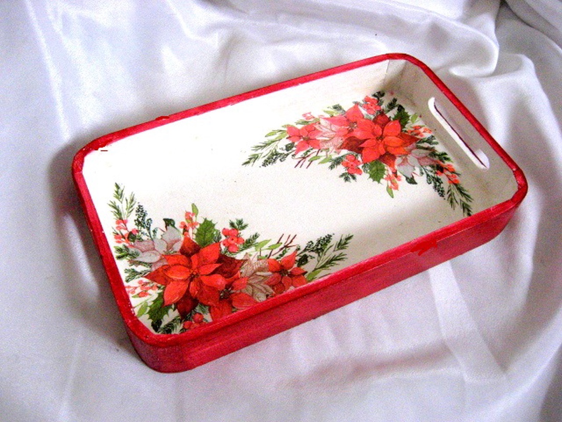 tava lemn decorata CRACIUN 50696 - crăciun - decorațiuni de crăciun de casă - decor pentru masă de crăciun - Artynos.ro