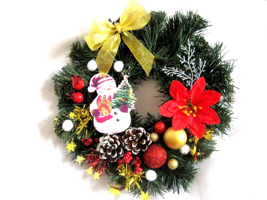 coronita de craciun 50856 - crăciun - decorațiuni de crăciun de casă - decorațiuni pentru ușă de crăciun - Artynos.ro